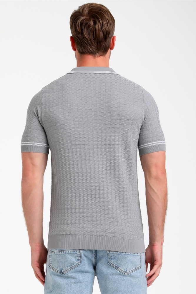 GESTRUCTUREERDE POLO 235525 605 grey melange